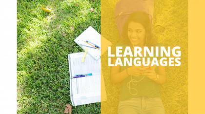 student studying outside